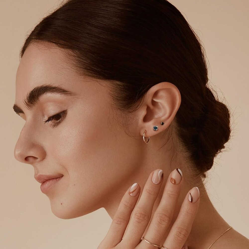 Titanium Earrings For Sensitive Ears, Flat Back G… - image 6